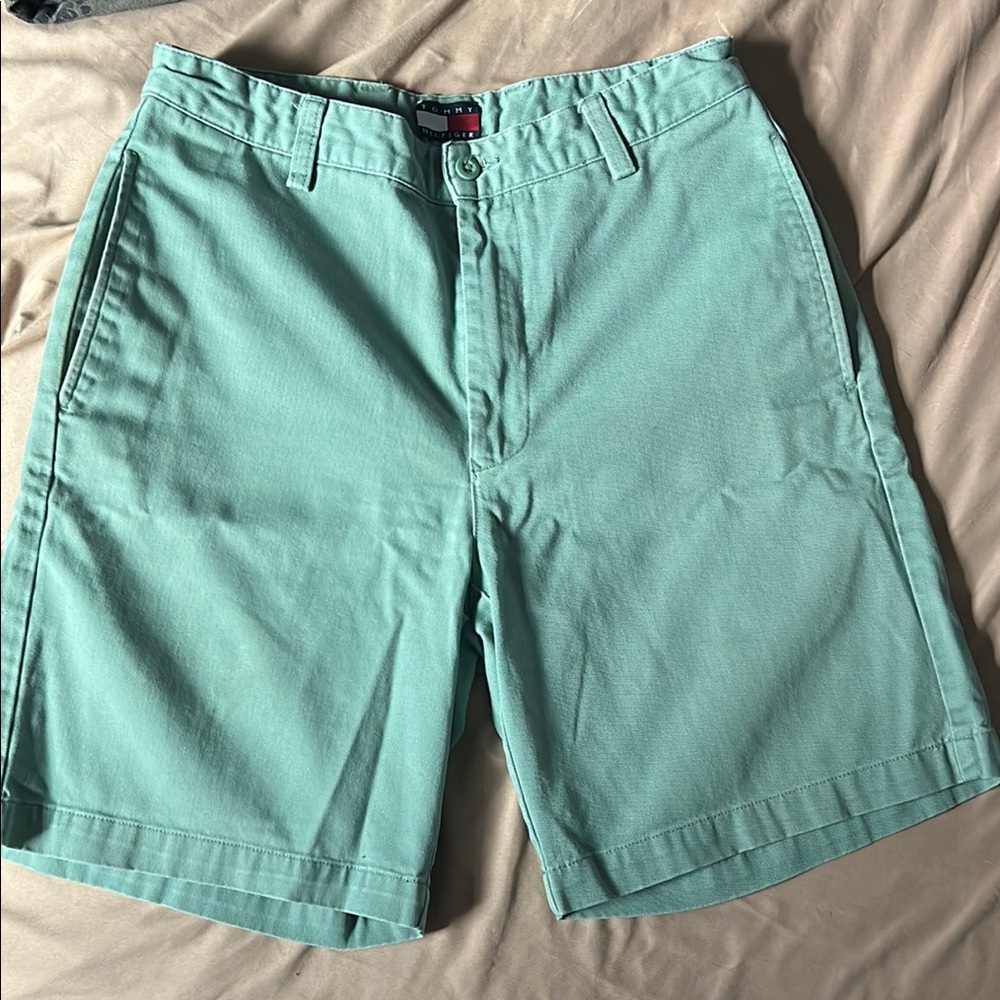Tommy Hilfiger Green Flat Front Shorts